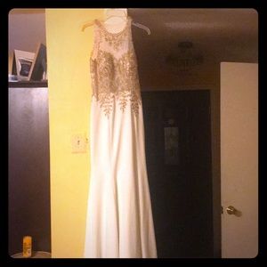 Black and Gold Beaded Floor length dress